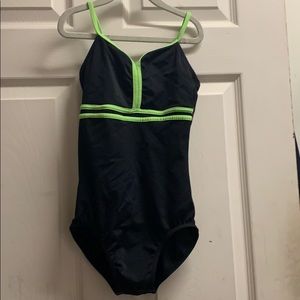 Cute black and neon lime green dance leotard
